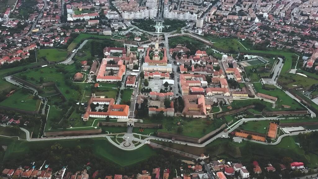 Alba Iulia fortress drone view